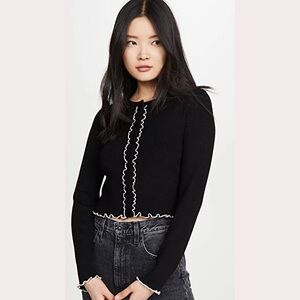 VICTOR GLEMAUD Cropped Cardigan In Black Size Small